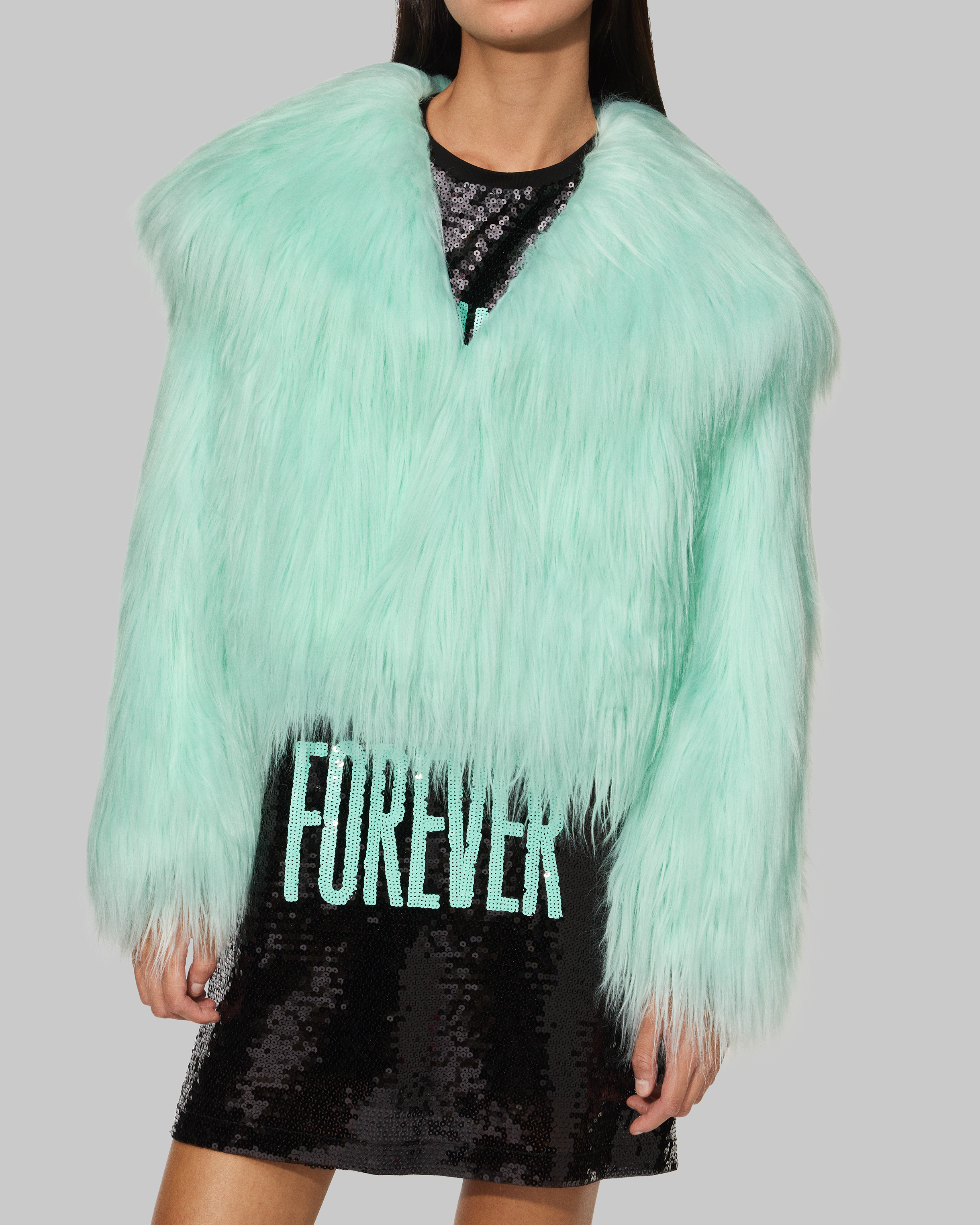 Taylor Swift - The Life of a Showgirl Mint Faux Fur Coat