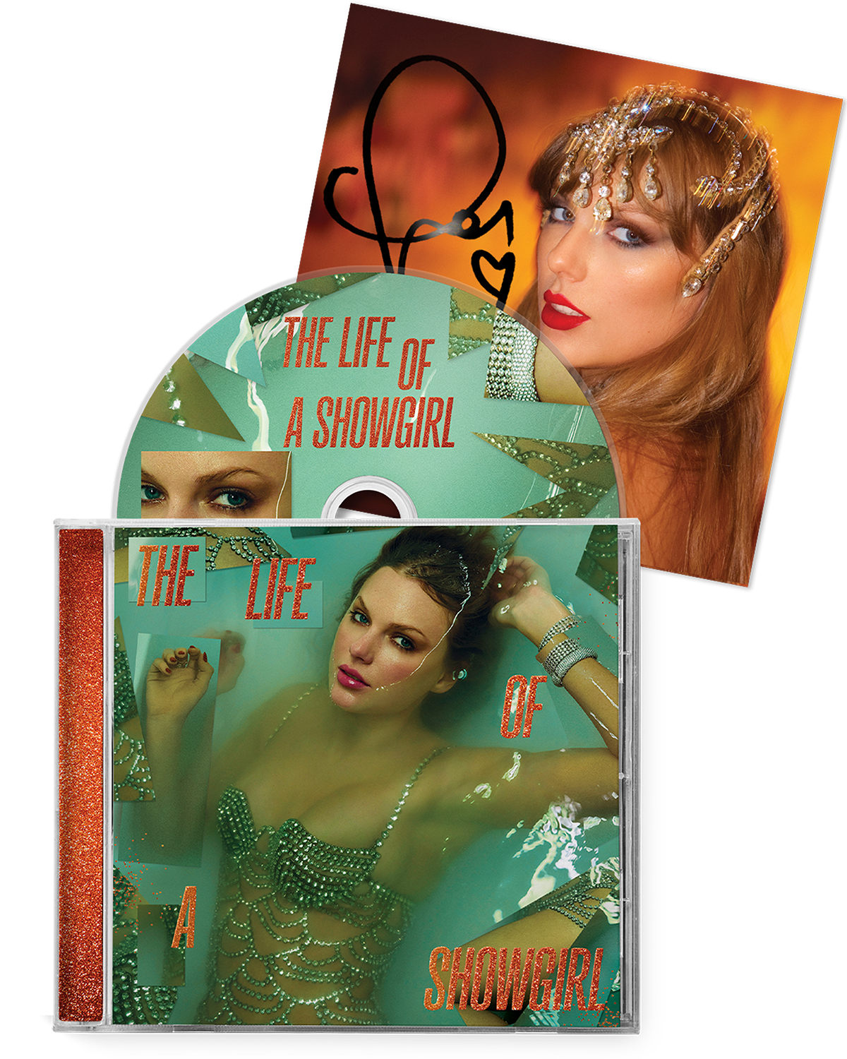Taylor Swift - The Life of a Showgirl CD + Hand Signed Photo 1