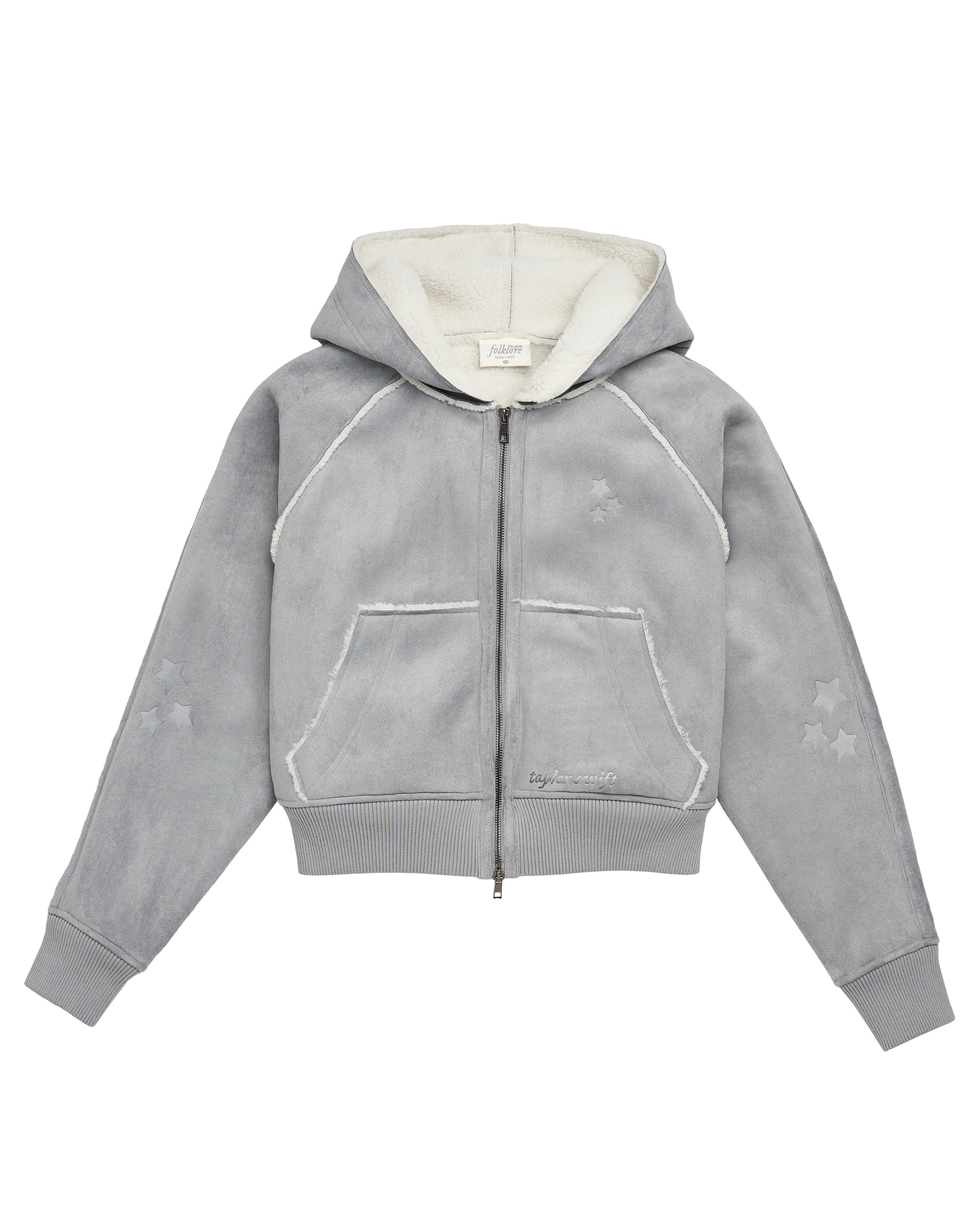 Taylor Swift - Folklore Album Gray Faux Shearling Jacket