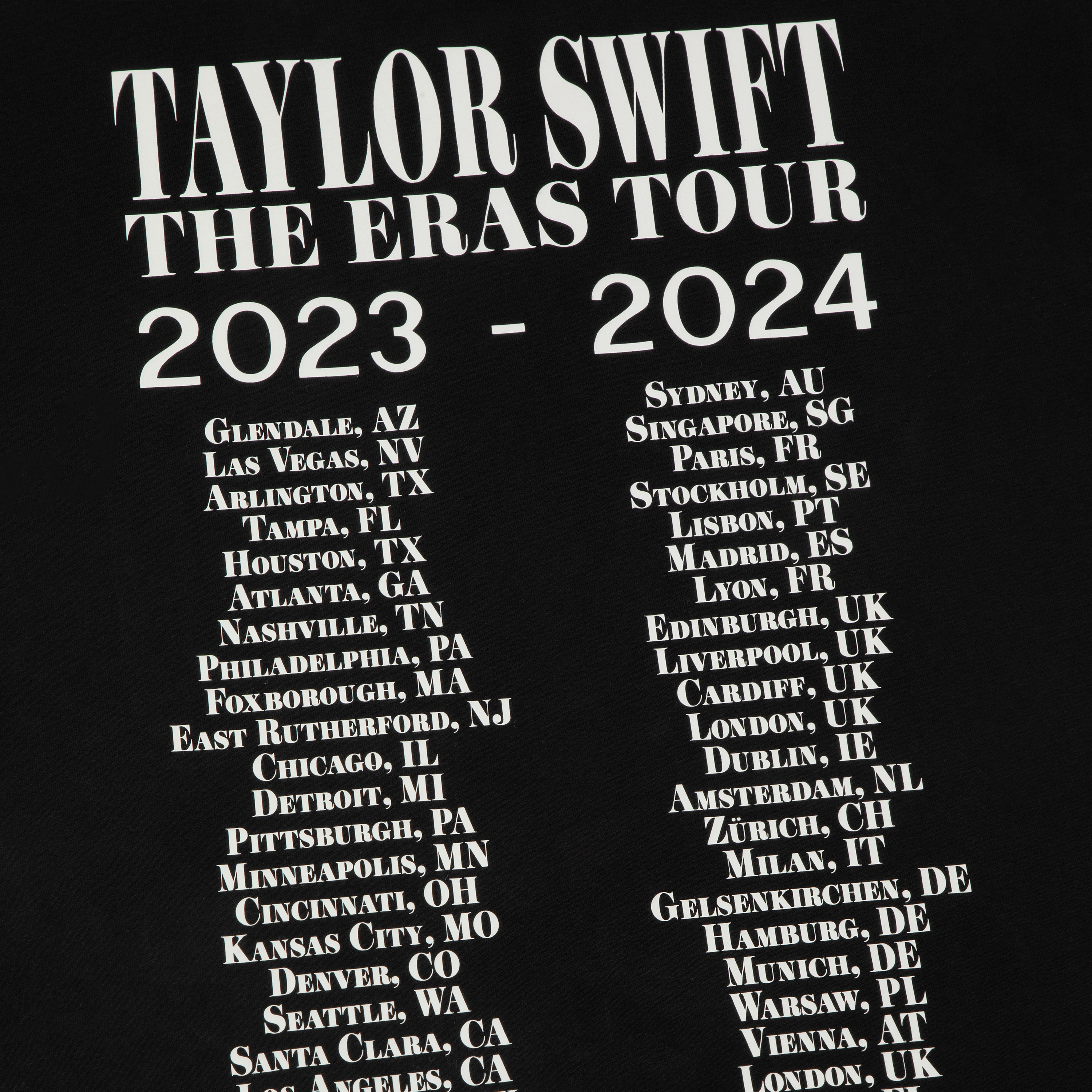 Taylor Swift - Taylor Swift | The Eras Tour II Black T-Shirt