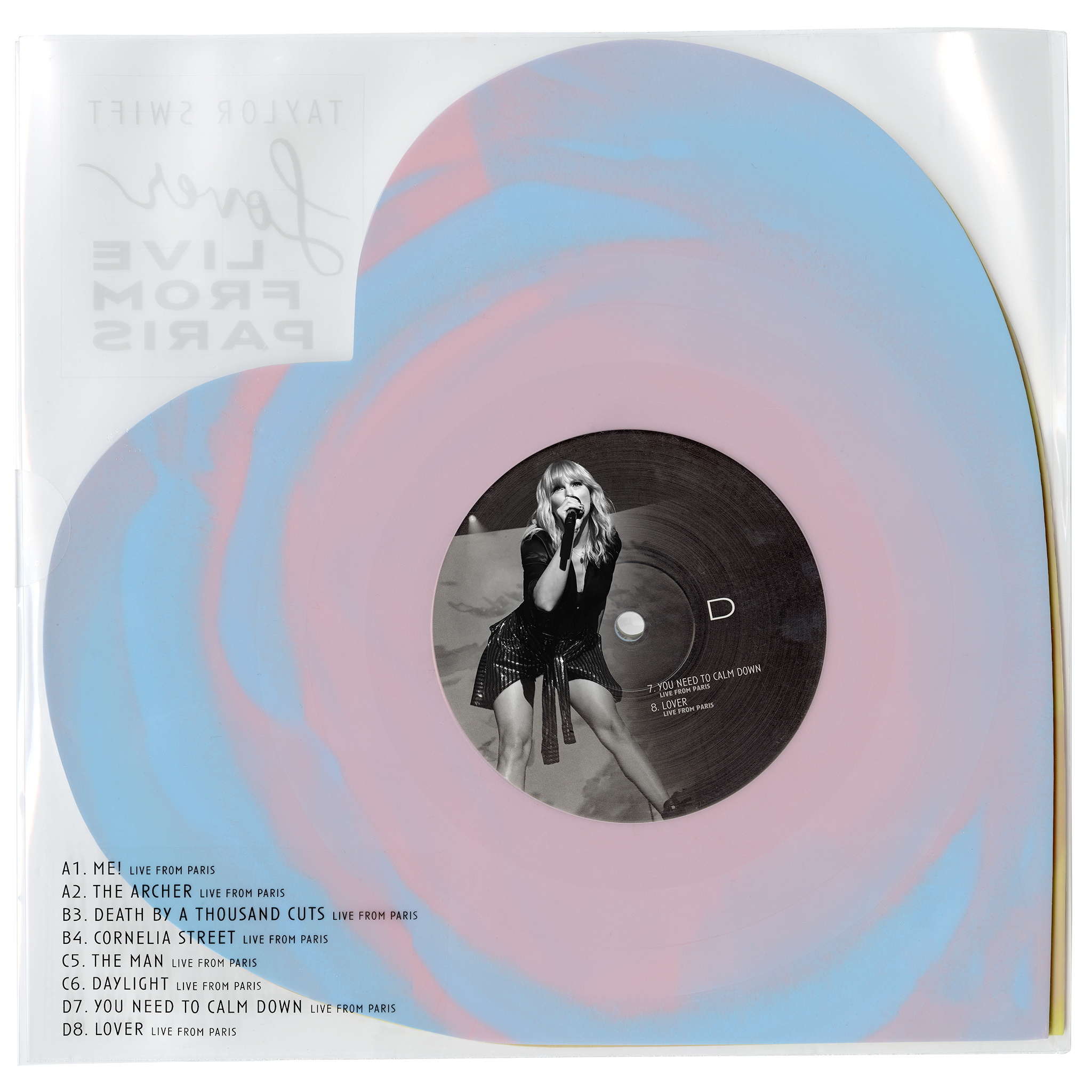 Taylor Swift - Lover (Live From Paris) Heart Shaped Vinyl