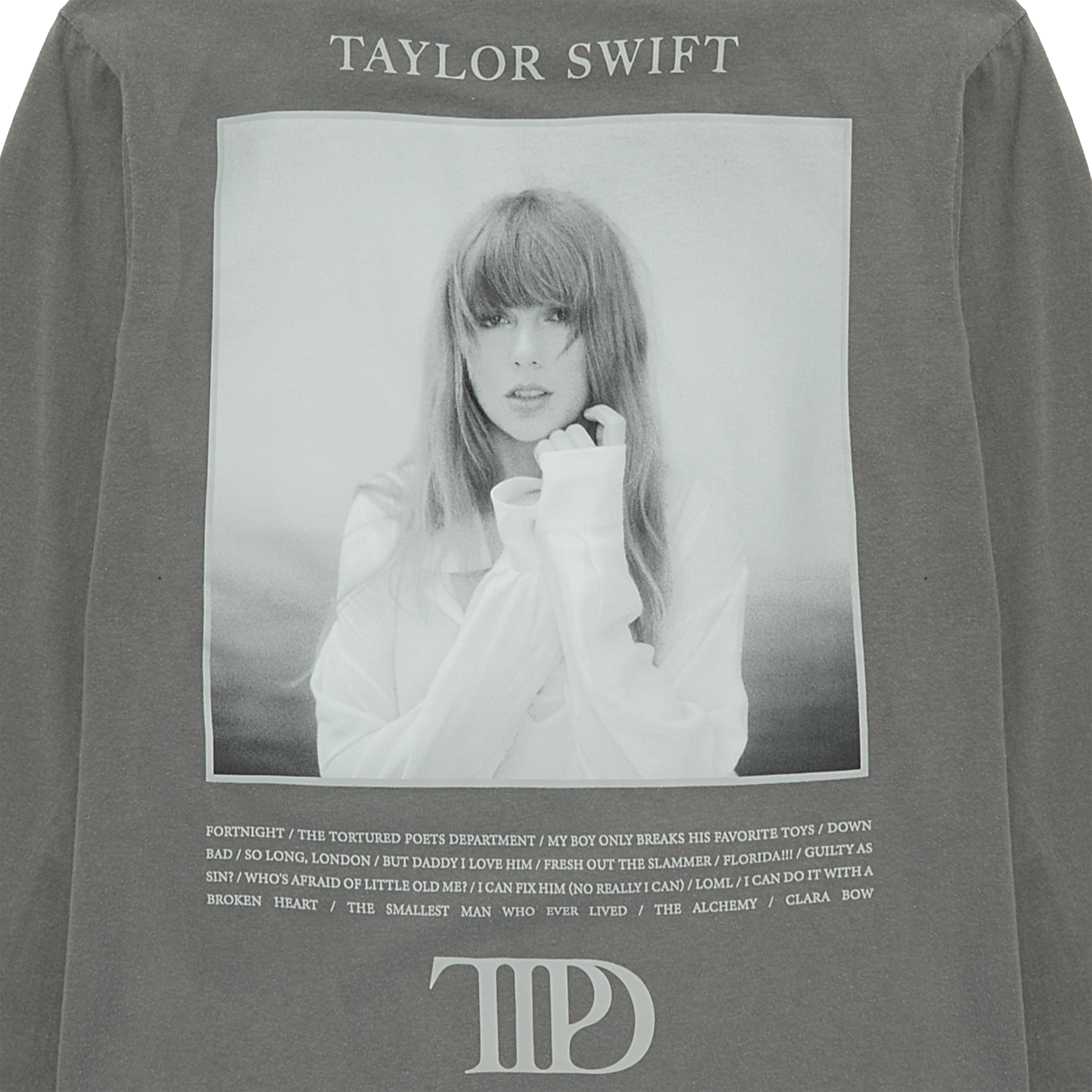 Taylor Swift - The Tortured Poets Department Grey Photo Long Sleeve T-Shirt