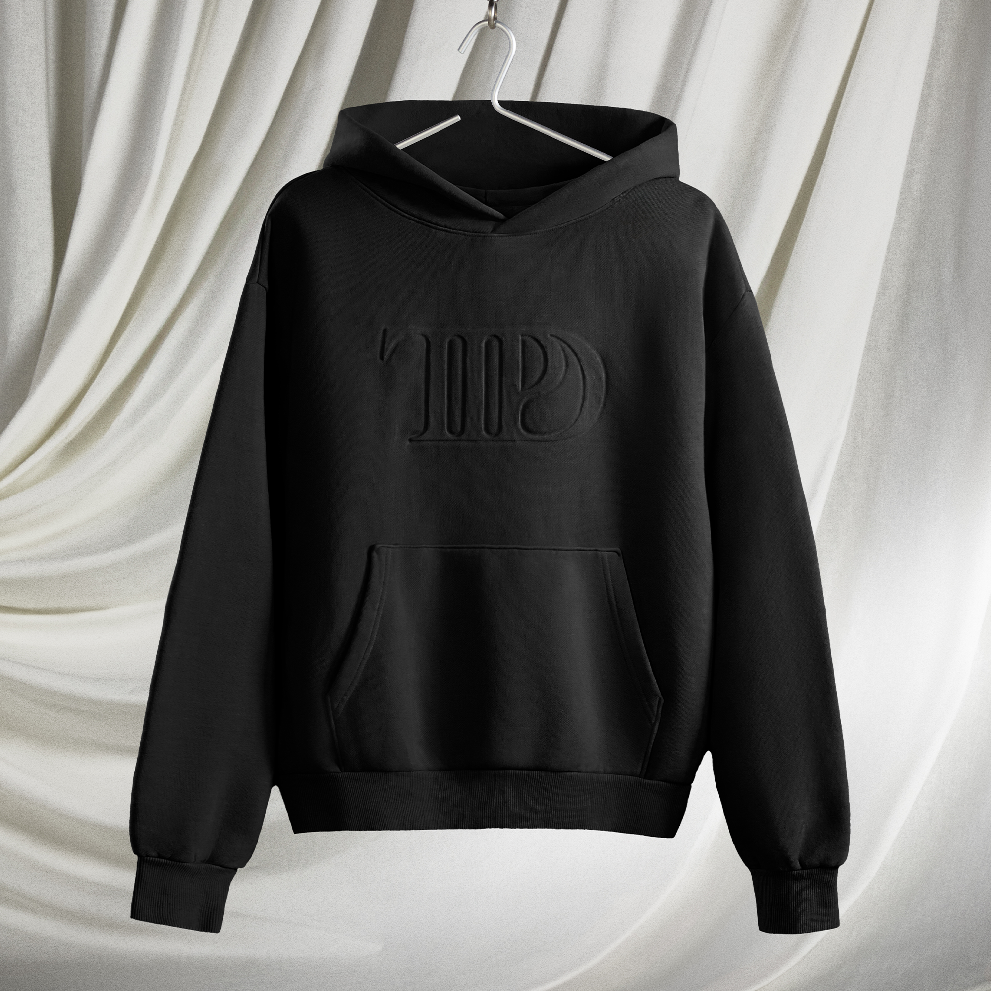 Taylor Swift - TTPD Spotify Fans First Black Embossed Hoodie