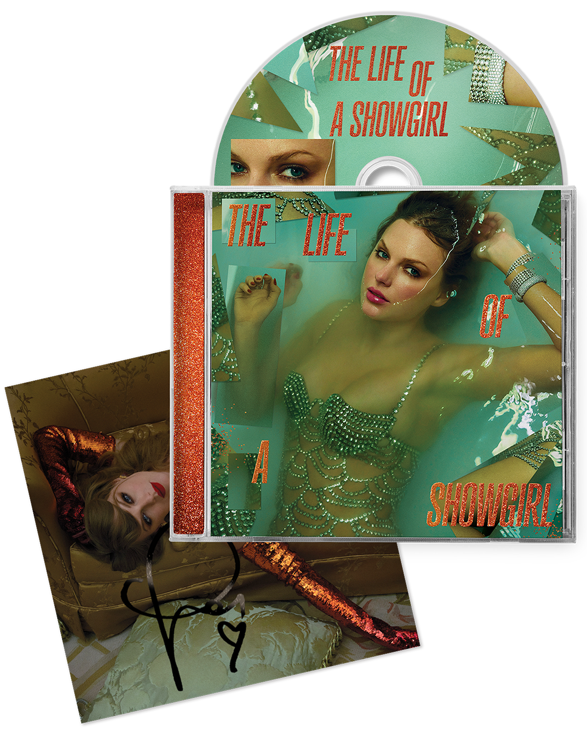Taylor Swift - The Life of a Showgirl CD + Hand Signed Photo 2