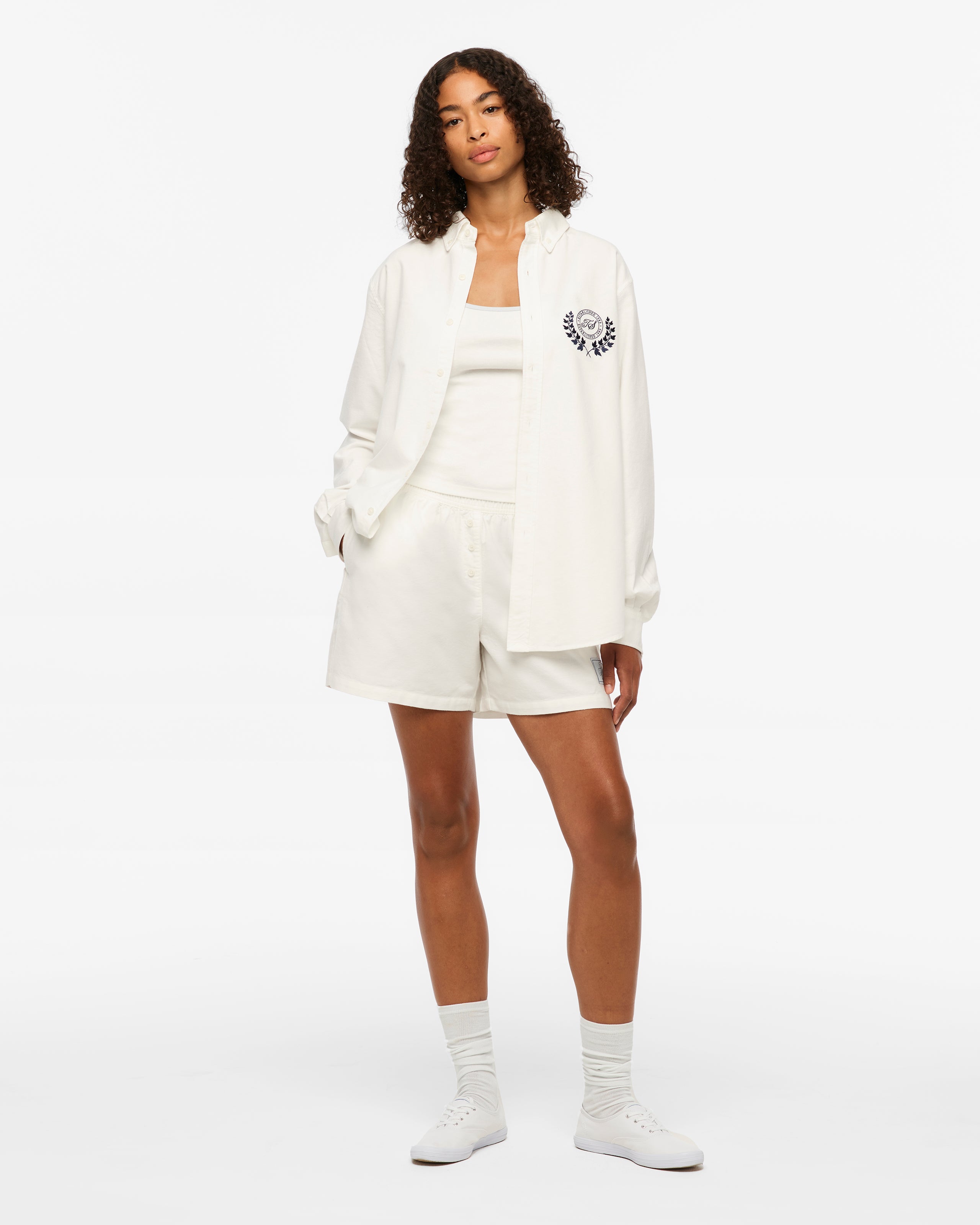 Taylor Swift - TS Crest White Oxford Shorts