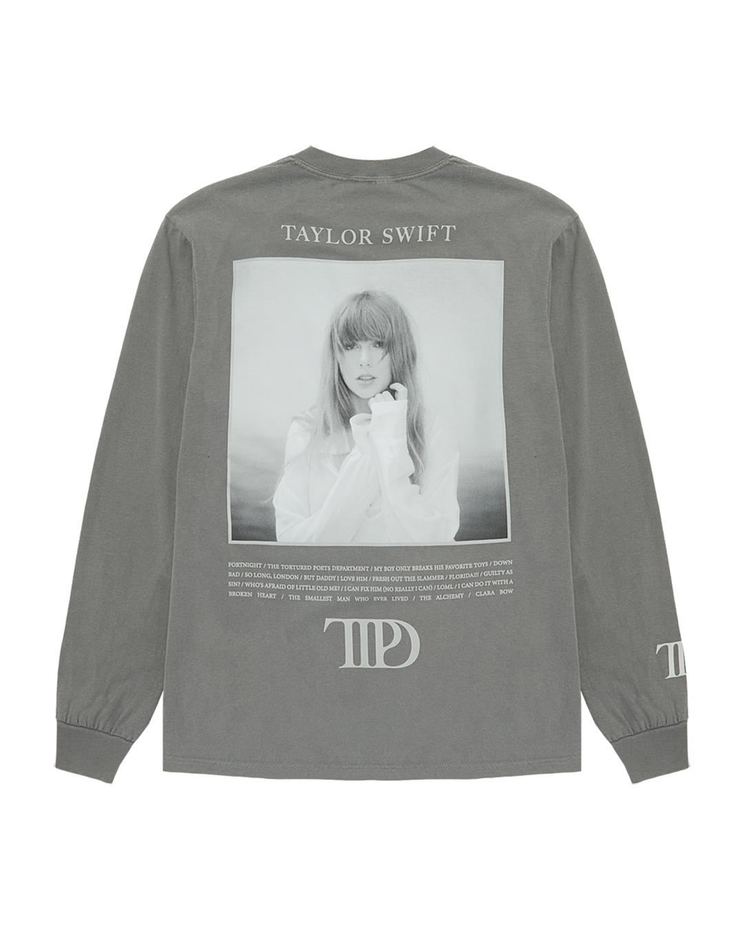 Taylor Swift - The Tortured Poets Department Grey Photo Long Sleeve T-Shirt