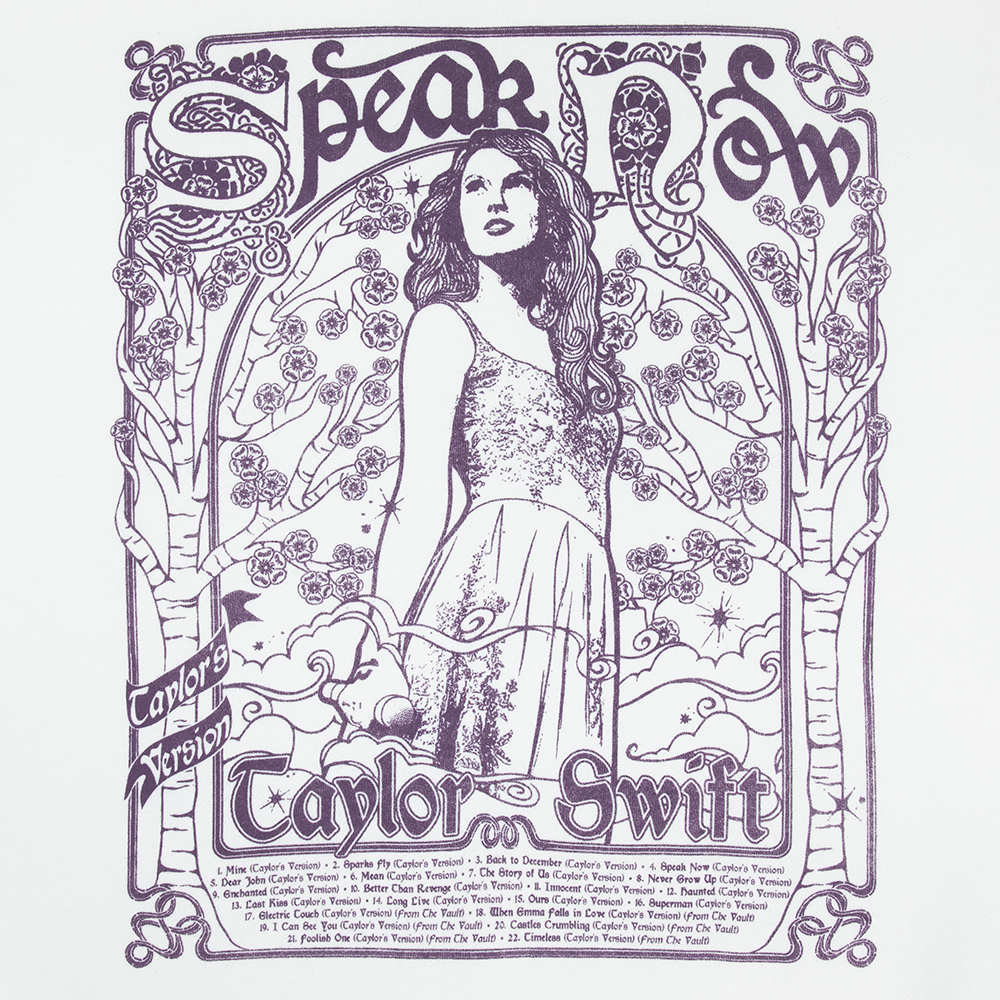 Taylor Swift - Speak Now (Taylor's Version) Tracklist White Crewneck