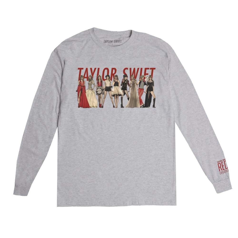 Taylor Swift - Red (Taylor's Version) Eras Heather Grey Long Sleeve T-Shirt