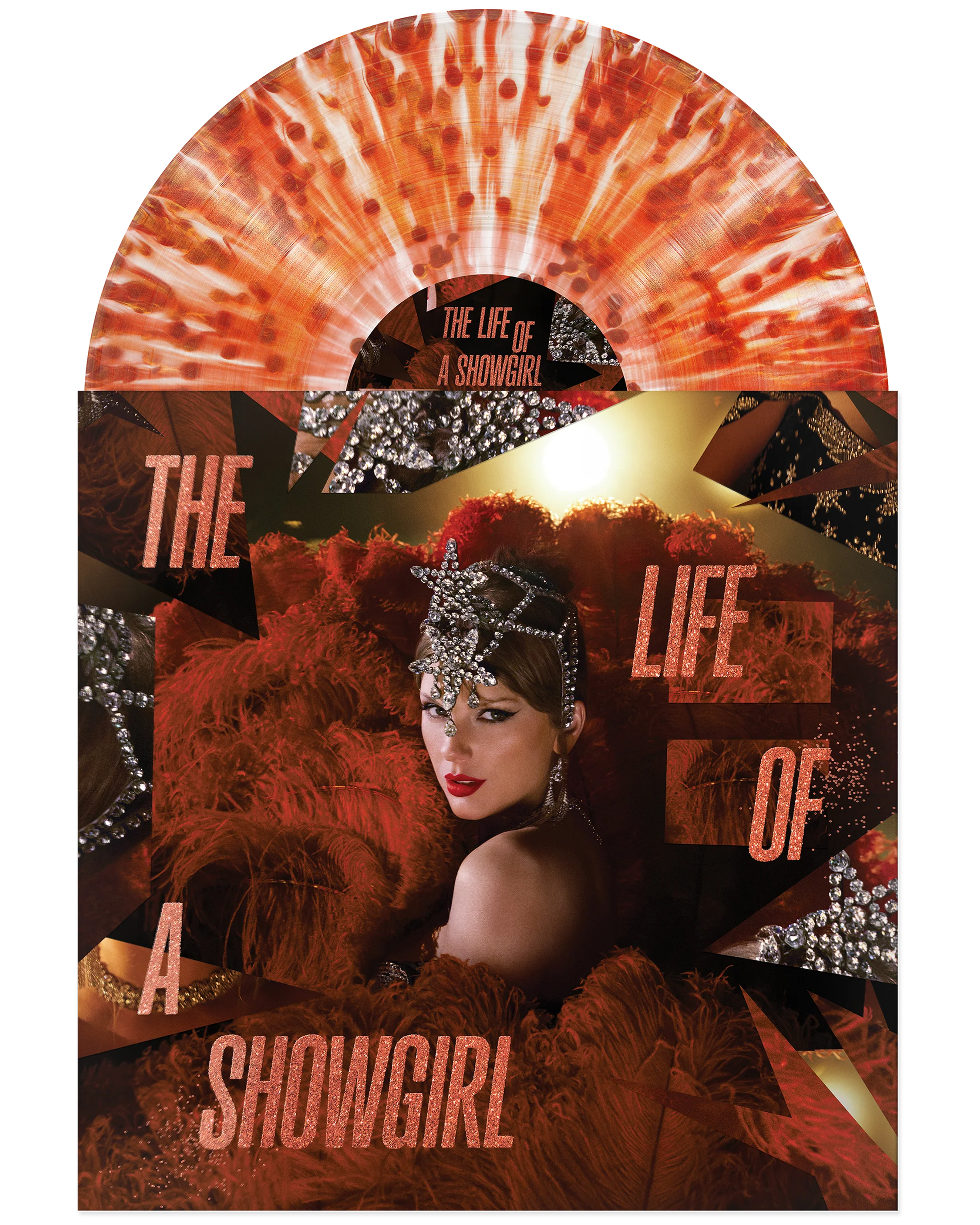 Taylor Swift - The Life of a Showgirl: The Tiny Bubbles in Champagne Edition (Red Lipstick & Lace Transparent Vinyl)