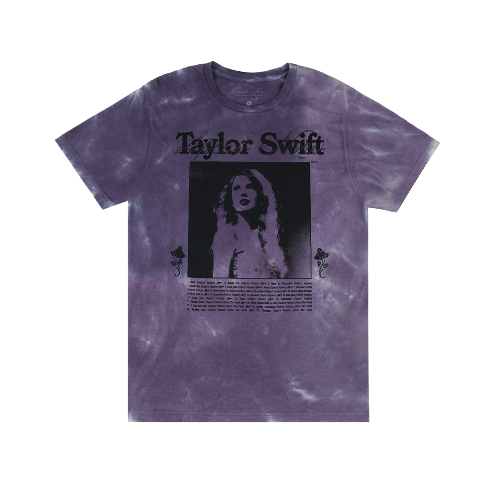 Taylor Swift - Speak Now (Taylor's Version) Tracklist Purple Tie Dye T-Shirt